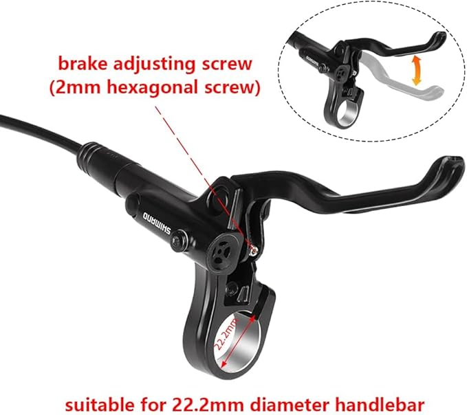 MT200 Hydraulic Brakes with SM-RT56 160/180mm Rotors, Left Front 800mm Right Rear 1500mm Hydraulic Brakes Aluminum Alloy Levers with Calipers Bike Disc Brakes