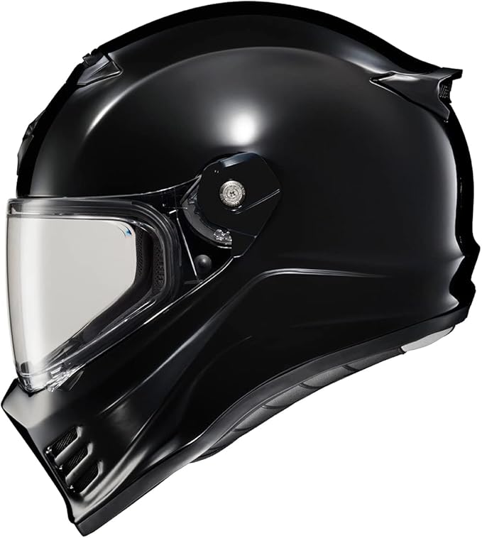 ScorpionEXO Covert FX Full Face Adult Motorcycle Helmet Street Fighter Style - Bluetooth Ready Speaker Pockets DOT ECE Solid (Gloss Black - Small)
