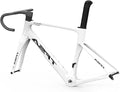 49/52/54/56cm Carbon Road Bike Frameset BSA BB68 Quick Release Frame Carbon Fiber Tapered Fork Disc Brake Frame Lightweight Thru Axle 12x100mm/12x142mm Internal Routing(White,52cm)