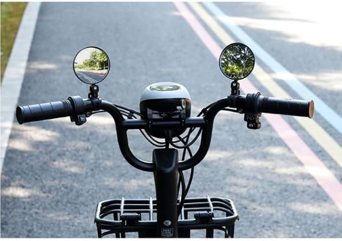 2Pcs Adjustable Rear View Mirror for Bikes, Universal Rearview Mirror for Handlebars, Wide Angle Acrylic Convex Safety Mirrors for Bikes Road Mountain Bike