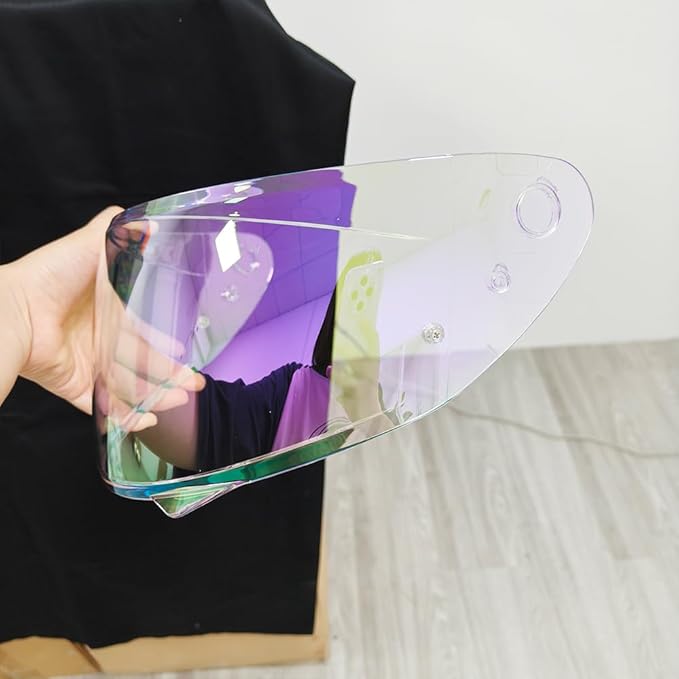 HJ-34P Helmet Visor Replacement for HJC C10.Motorcycle Helmet Shield UV Protection Compatible with HJC C10 (Revo Clear Purple)