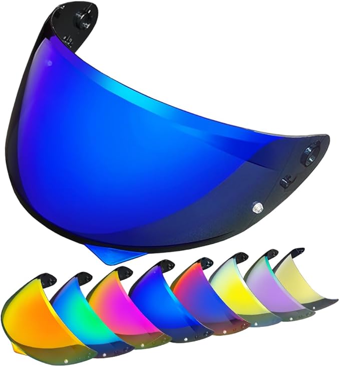 HJ-34P Helmet Visor Replacement for HJC C10.Motorcycle Helmet Shield UV Protection Compatible with HJC C10 (Revo Deep Blue)