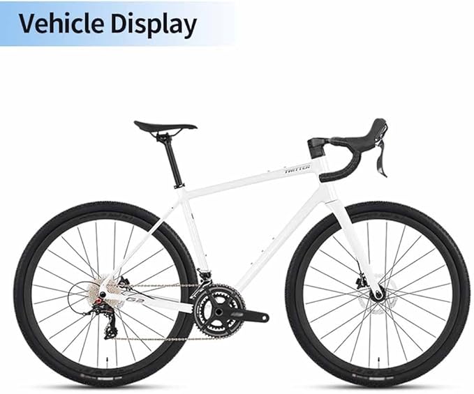 700C Gravel Road Bike Frameset 45cm 48cm 51cm 54cm Aluminum Alloy Disc Brake Frame F12*100MM R12*142mm Thru-Axle Frame with Carbon Fiber Fork BSA BB68mm XC/ATV(White,54cm)