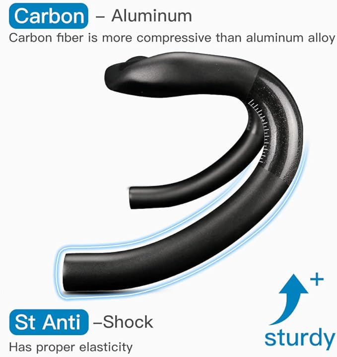 Alfa Pasca Aero Handlebars for Road Bike Carbon Racing Bicycle Handlebars Drop Bars Lightweight 31.8 UD Glossy/Matte 400/420/440mm