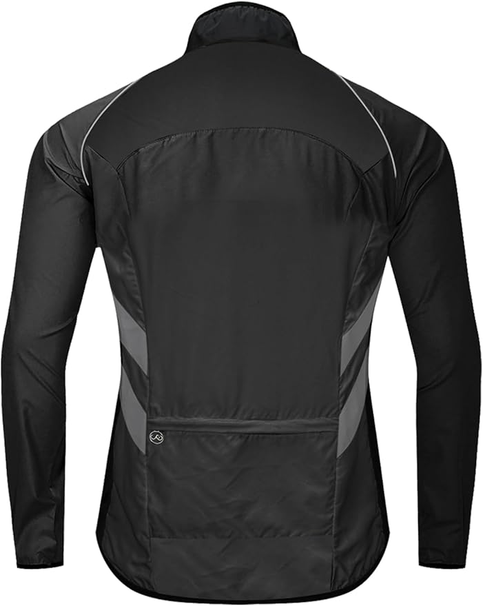 WOSAWE Men's High Visibility Cycling Wind Jacket Water Resistance Reflective Windbreaker