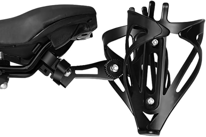 VeloChampion Double Water Bottle Cage Mount Holder. for Cycling Triathlon or Time Trial Bikes. Alloy Black