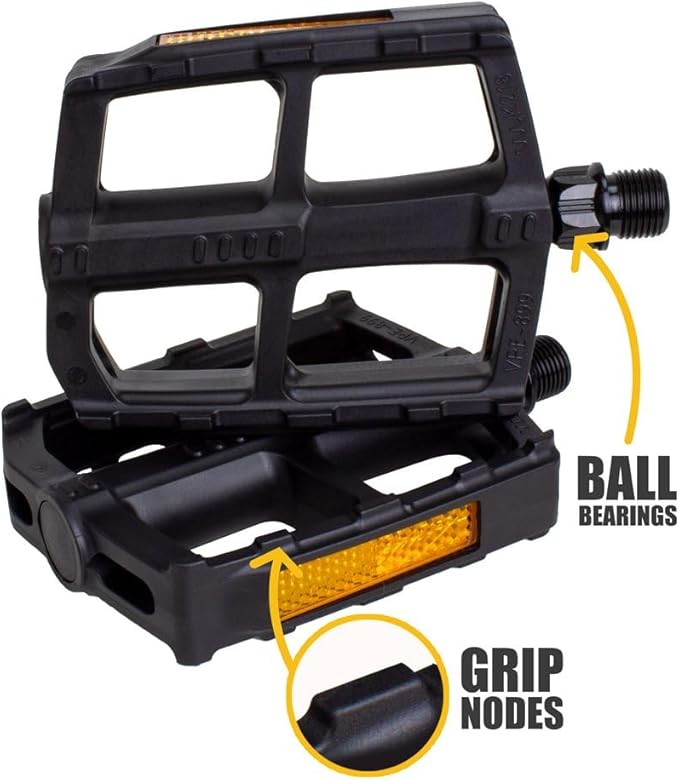 BV Bike Pedal - Universal Fit Bicycle Pedals 9/16" Compatible, Non-Slip & Durable Lightweight, Fits Most Adult Bikes & MTB Bicycles