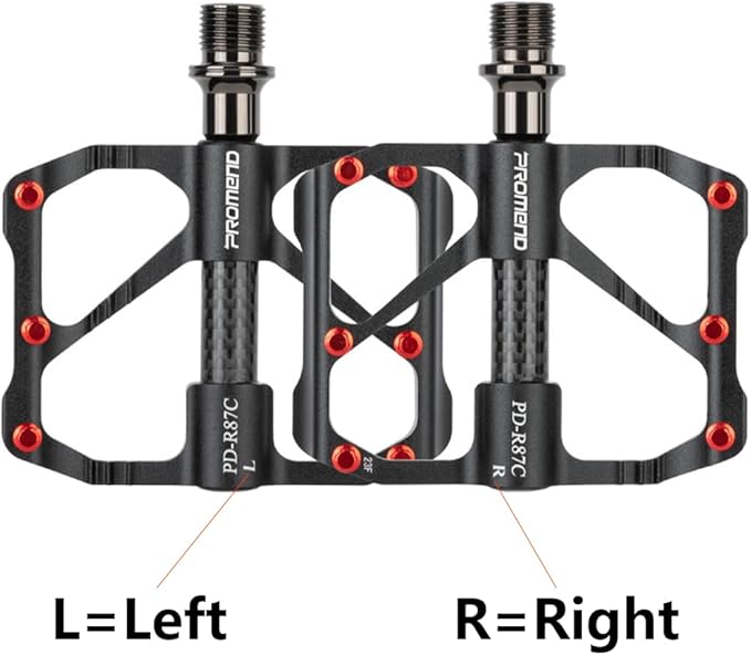 Aluminum Alloy & Carbon Fiber MTB Pedals - 9/16" Sealed 3-Bearing System | Lightweight Non-Slip Platform for Road, Mountain & BMX Bikes