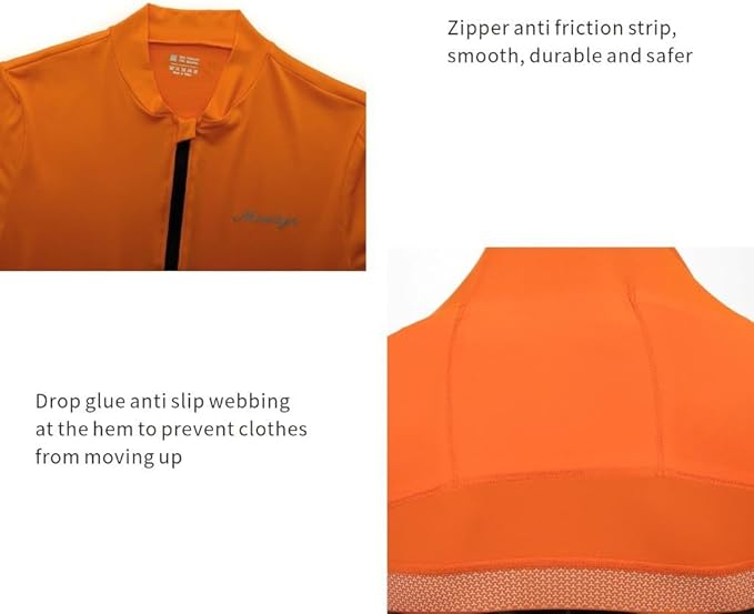 MOXILYN Men's Cycling Jerseys Road Bike Shirts Short Sleeve Full Zipper with 4 Pockets Reflective Widen Anti Slip Hem