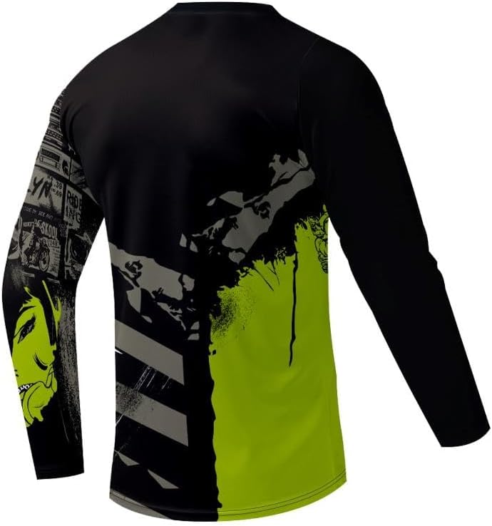 Men's MTB Shirt Long Sleeve Off-Road Motocross Cycling Jersey Mountain Bike Shirts Quick-Dry Moisture Wicking