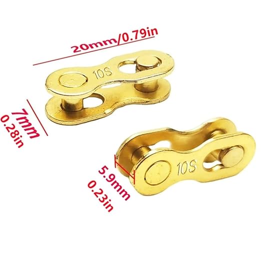 Bicycle Chain Master Link Reusable Bike Chain Connecting Link, for 10 Speed, Road Bicycle and Mountain Bike, Metal Bike Master Link, Bicycle Chain Missing Link Connector, 5 Set Pack Gold