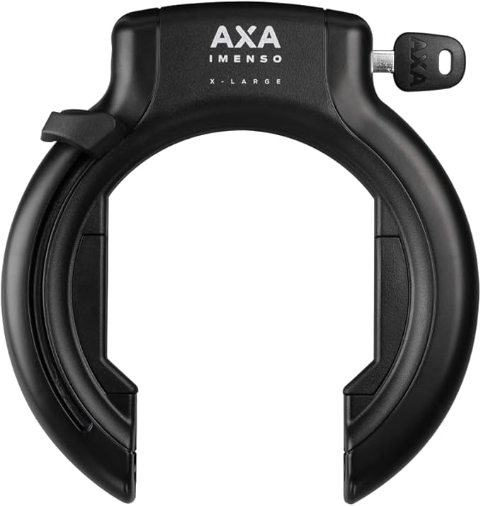 AXA Imenso X Large Retractable Frame Lock - Key is Removable - Wide Opening 70mm - Security Level 12 - Can be Combined with Chain - Black