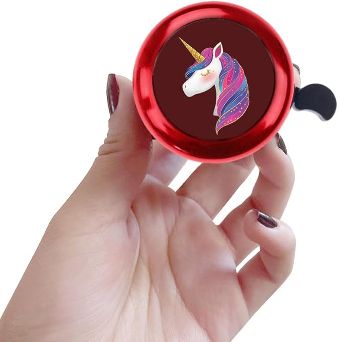 WIRESTER Red Aluminum Round Bike Bell, Classic Ring Bicycle Bell, Bike Accessories Bell Ring for Adults Kids Girls Boys