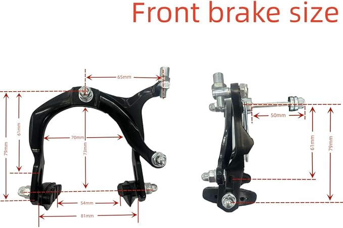 CDHPOWER Bike Brake Calipers Set C Brake Caliper Rear & Front Brakes Kit Aluminum Alloy Side Pull Brake for MTB Mountain Bike, Road Bicycle (1 Pair)