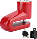 Heavy Duty Motorcycle Disc Lock, AntiTheft Pin Brake Wheel Security Lock with Alarm, Durable Bike Protection for Motorcycles & Scooters, Loud 110dB Alarm for Theft (Red)