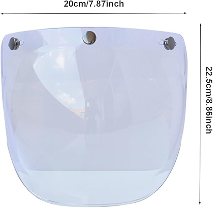 Motorcycle Bubble Visor Wind Shield Lens, Motorcycle 3-Snap Button Flip Up Down Universal Bubble Visor, Motorcycle Anti-UV Helmets Lens Universal for Standard 3-Snap Open Face Helmets