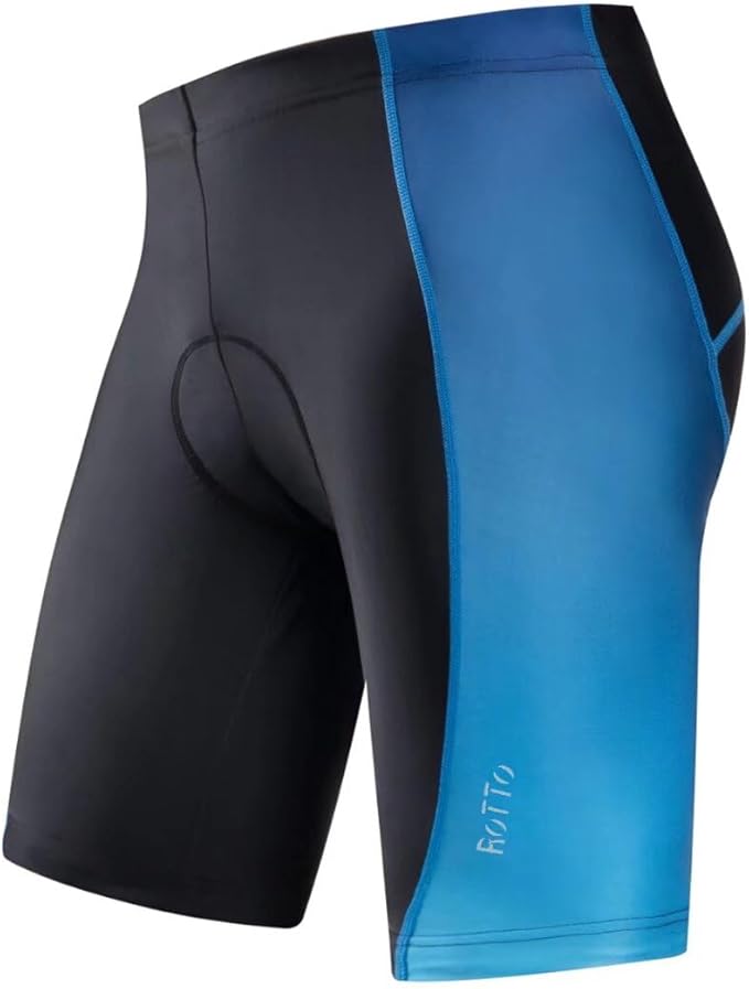 ROTTO Men's Cycling Shorts Padded Bike Shorts with Sponge & Gel Padding for Road & MTB Biking
