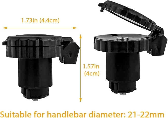 2 Pcs Bar End Bike Mirror, 360° Adjustable Handlebar Bar End Rear View Mirrors HD Glass Convex Lens E-bike Mirrors for Mountain Bikes, Bicycles, Scooters