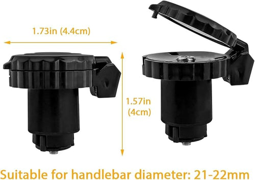 2 Pcs Bar End Bike Mirror, 360° Adjustable Handlebar Bar End Rear View Mirrors HD Glass Convex Lens E-bike Mirrors for Mountain Bikes, Bicycles, Scooters