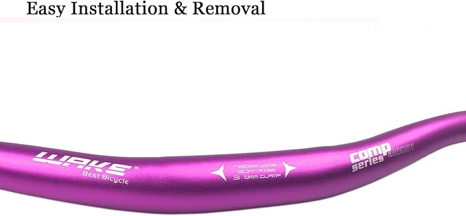 Wake 31.8mm MTB Mountain Bike Handlebar, Aluminum Alloy Mountain Bike Bicycle Riser Handlebar Extra Long 720/780mm with Paint Matte Surface (Purple, 720mm)