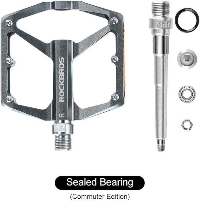 ROCKBROS Mountain Bike Pedals MTB Pedals Bicycle Flat Pedals Aluminum 9/16" Sealed Bearing Lightweight Platform for Road Mountain BMX MTB Bike