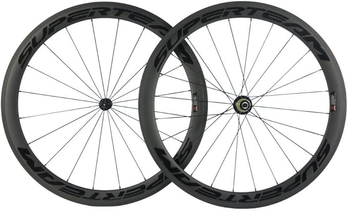 Superteam Carbon Fiber Road Bike Wheels 700C Clincher Wheelset 50mm Matte 23 Width