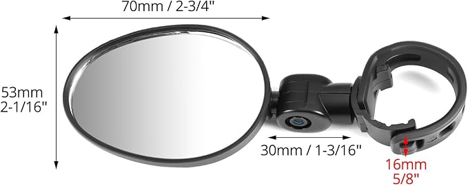 QWORK Bike Mirrors, 2 Pack 360-Degree Rotatable Handlebar Mirrors for Safe Cycling, Cycling Rear View Mirror