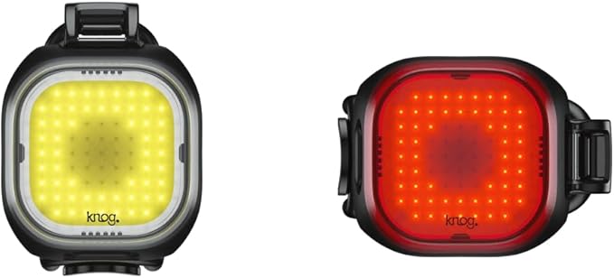 Knog Blinder Mini Bike Light - Bright 50/30 Lumen COB LED Bike Headlight and Tail Light Set, 8 Light Modes, USB Rechargeable, Waterproof, Ultralight 17g Each, 300m Visibility, 30h Runtime
