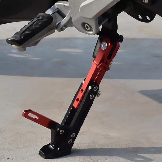 Motorcycle Kickstand for Kawasaki KLX230/KLX230R/KLX230SM/KLX250 Camo/KLX250 Final Edition, Adjustable Side Stand Heavy Duty Aluminum Kick Stand with Wide Foot Pad – Replacement Side Stand