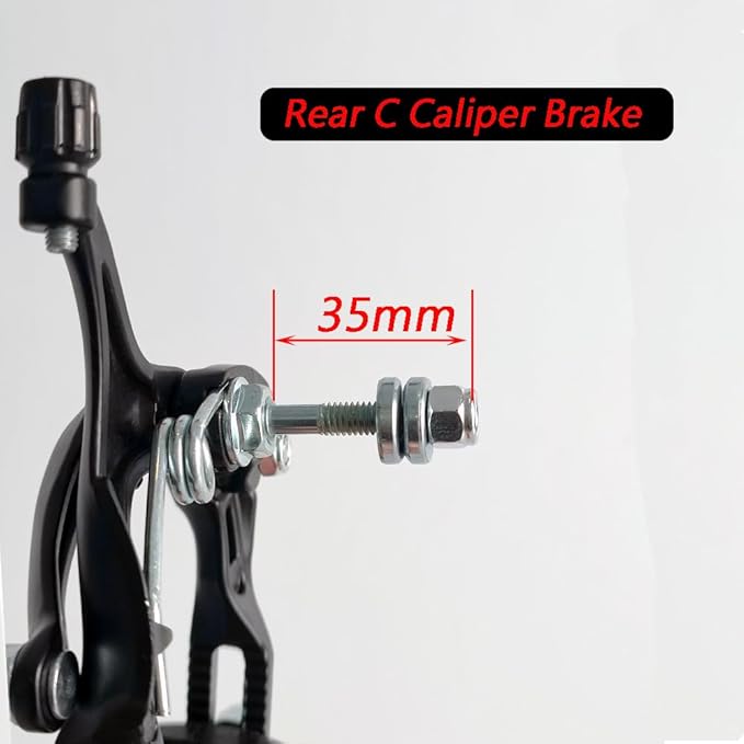 1 Pair 61-79mm Long Front & Rear C Caliper, Road Bike Brake Calipers for Fixed Gear Bikes Road Bikes Bike Accessories-Black