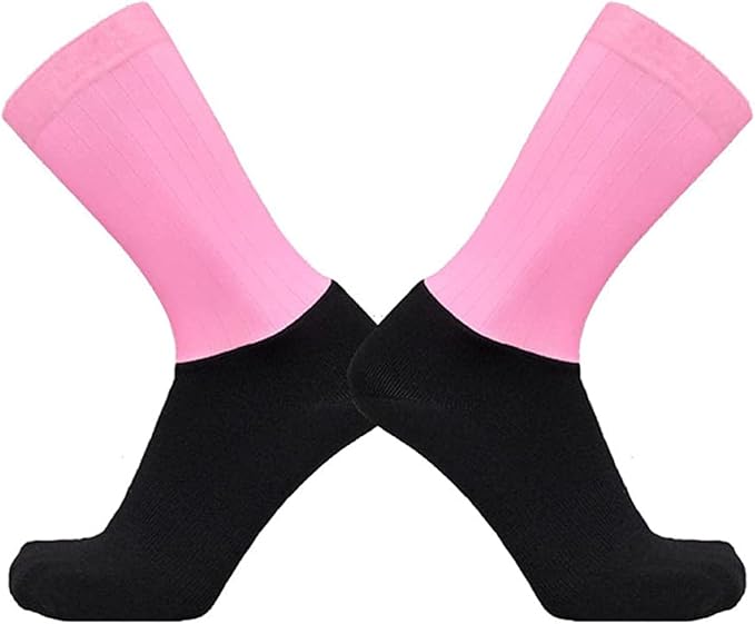 Aero Socks Cycling Aero Socks For Men Anti-Slip Silicone Aero White Line Cycling Sports Running Socks 6-11
