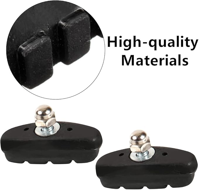 Bike Brake Pads Set, 3 Pairs Road Mountain Bicycle V-Brake Blocks Shoes with Hex Nut and Shims,50mm