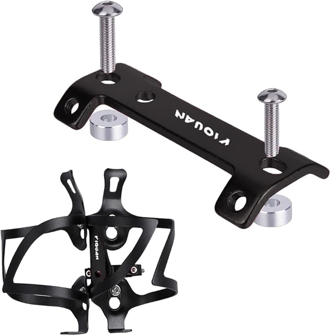 Bike Bottle Cage Adapter, Aluminum Alloy Double Headed Bicycle Bottle Cage Extender High Hardness Adjustable Bottle Mount Seat Post Water Bottle Holder with Installation Tool for MTB Road Bike