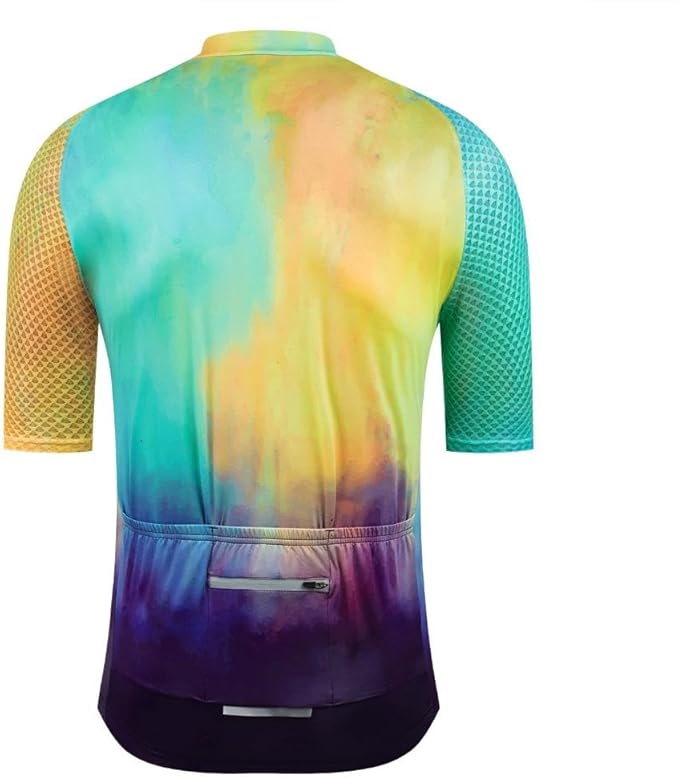 MOXILYN Men's Cycling Jersey Short Sleeve with 4 Pockets Moisture Wicking Breathable Quick Dry MTB Biking Shirt
