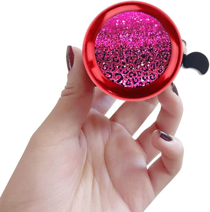 WIRESTER Red Aluminum Round Bike Bell, Classic Ring Bicycle Bell, Bike Accessories Bell Ring for Adults Kids Girls Boys
