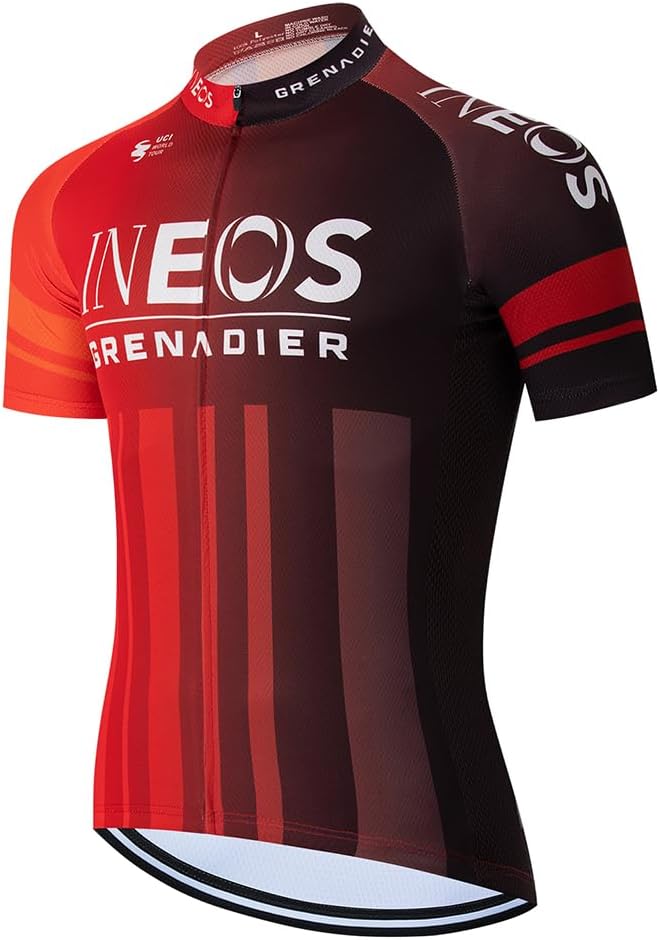 Men's Cycling Bike Jersey Short Sleeve Biking Shirt with 3 Rear Pockets + Zipper Pocket Breathable Quick Dry Bicycle Jersey