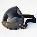 Universal Open Face 3/4 Helmet Visor Lens Bubble Motorcycle Windshield Capacete Lens Vintage Motorbike Helmet Goggles (Black)