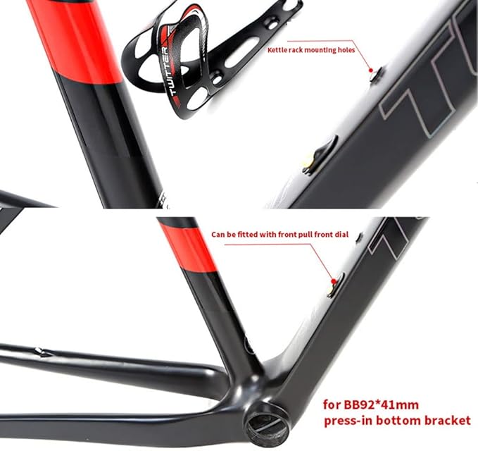 Carbon Mountain Bike Frame 27.5er 29er Hardtail Bike Frame 15''/17''/19'' Lightweighting Disc Brake Frame QR 135MM Internal Routing(Orange,19'')
