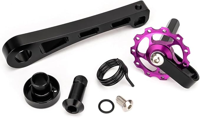JIANWEI Bike Chain Tensioner, Bike Chain Guide Bike Protector, Aluminum Alloy Bicycle Single Speed Adjuster Converter for MTB Road Racing Bike(Black)