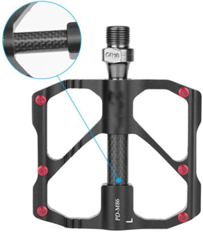 Mountain Bike Pedals, Aluminum Bicycle Platform 9/16'' Spindle Pedal Sealed 3 Bearing Pedals Bike Carbon Road Bike Pedals Lightweight Platform Pedals for BMX MTB Bike