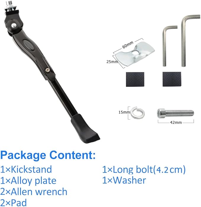 USONG Bike Kickstand Children's Bicycle Kickstand Stand Folding Cycling Center Bracket 12" 14" 16" 18" 20" 22" 24" 26" 28" Bike Racks