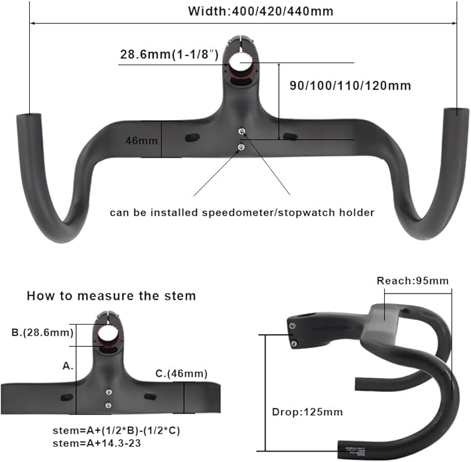 RXL SL integrated handlebar road bike integrated carbon handlebar barstem carbon road handle bars 40cm handle bar 1-1/8"(28.6mm) for road bike drop bars 40cm ud matte 400-110
