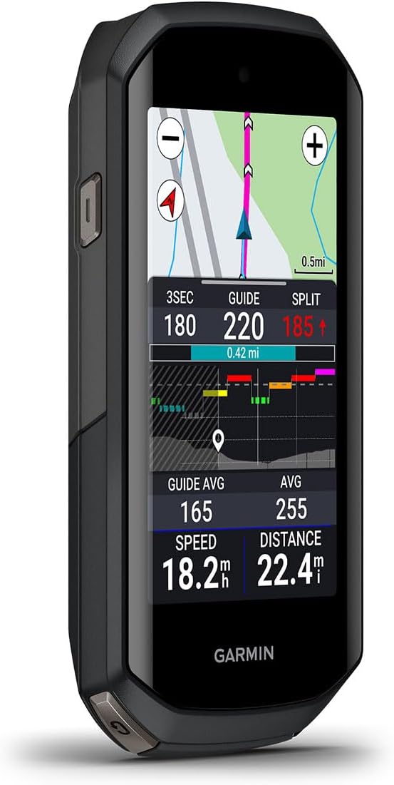 Garmin Edge 1050 Premium Cycling Computer Bundle - Color Touchscreen, Built-in Speaker, Training & Group Ride, Road Alerts with PlayBetter Silicone Case (White), Screen Protectors, Tether & More