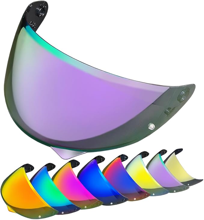 HJ-34P Helmet Visor Replacement for HJC C10.Motorcycle Helmet Shield UV Protection Compatible with HJC C10 (Revo Deep Purple)