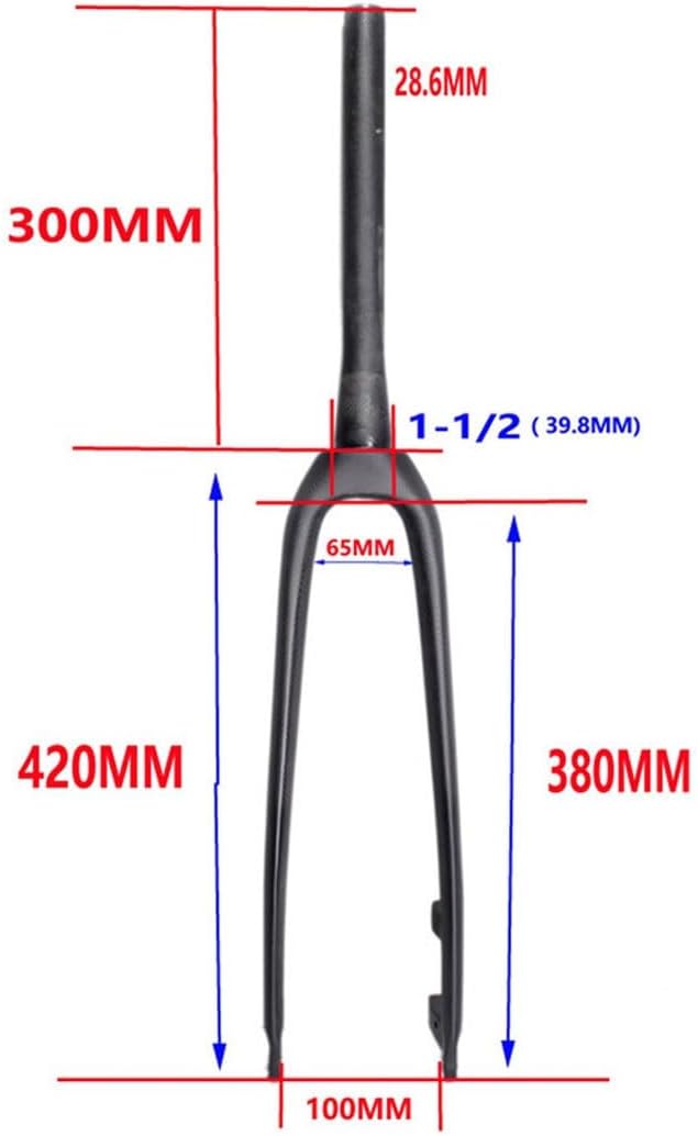 Carbon Rigid Fork 700c Road Bike Fork Disc Brake 1-1/2 Tapered Front Fork Threadless QR 9 * 100mm