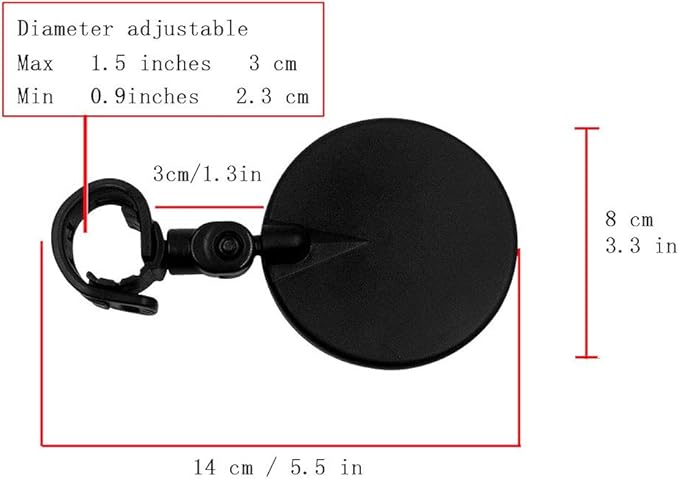 Bike Mirror, 360? Rotatable Mirrors for Handlebars, Wide Angle Convex Bike Mirrors Handlebar Rearview Mirror Bike Mirrors for Handlebar Mount Mountain Road Adult Bike Cycling(1pc)