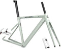 700C Road Bike Frameset 50cm 52cm Aluminum Alloy Track Frame Breaking Wind Racing Cyclo-Cross Frame Thru Axle F12*100MM R12*142MM BSA BB68mm Disc Brake Carbon Fork(Green,52cm)