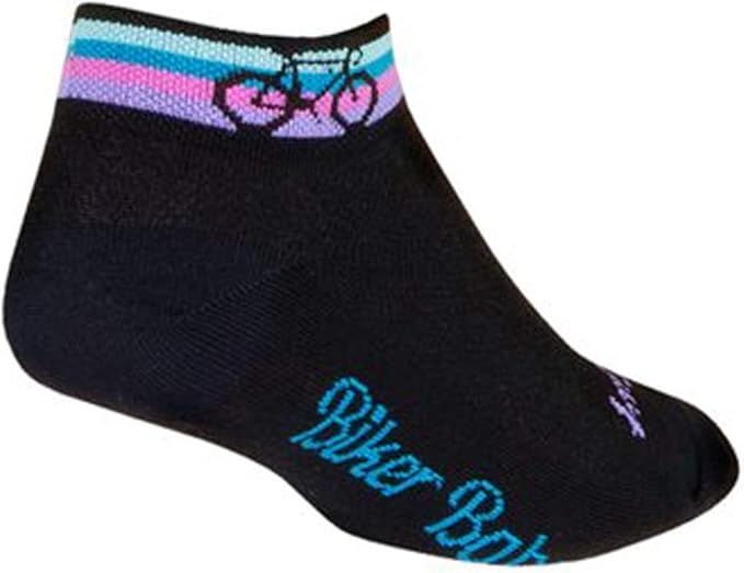 SockGuy Women's 2in BikerBabe Cycling/Running Socks (BikerBabe - S/M)