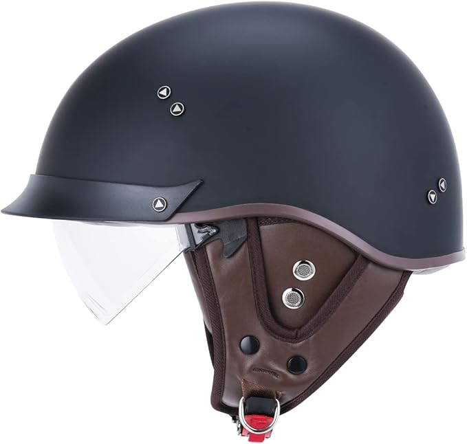 VCOROS F-07 Helmet Shield Visor Retro Half Face Motorcycles Helmet Replacement Shield (Ear Protects)