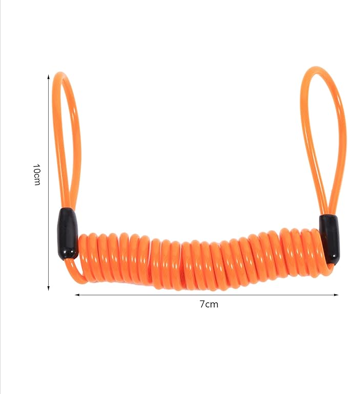 Reminder Cable,Disc Lock Reminder Cable Security Steel Wire for Motorbikes, Motorcycles, Scooters, Bike(Orange) (Orange)